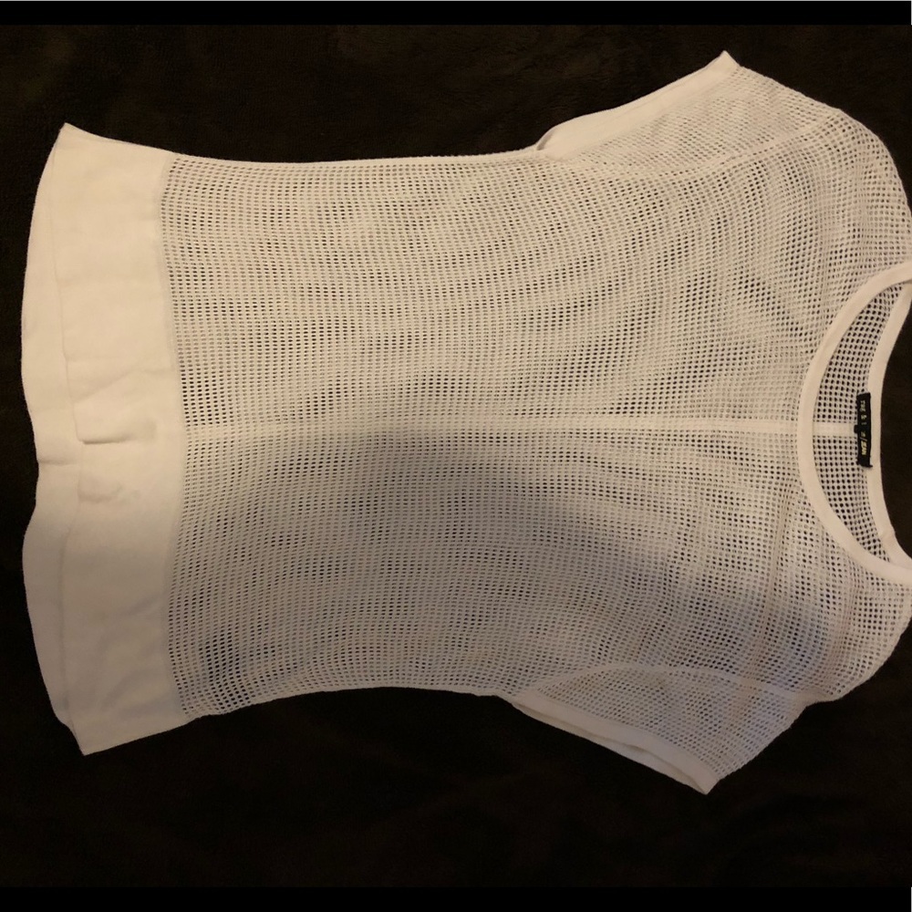 Rag and bone mesh white shirt